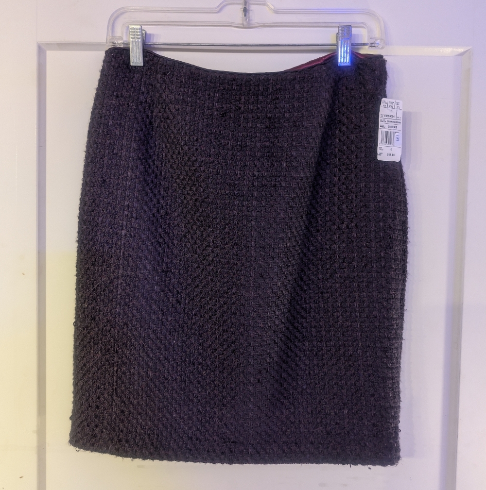 Mario Serrani Italy Burgundy Tweed Pencil Skirt - NWT - Size 6
